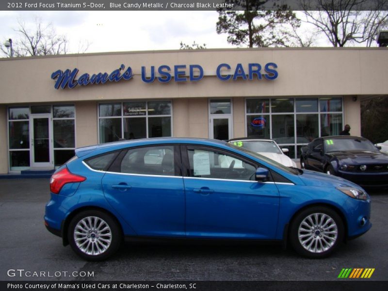 Blue Candy Metallic / Charcoal Black Leather 2012 Ford Focus Titanium 5-Door