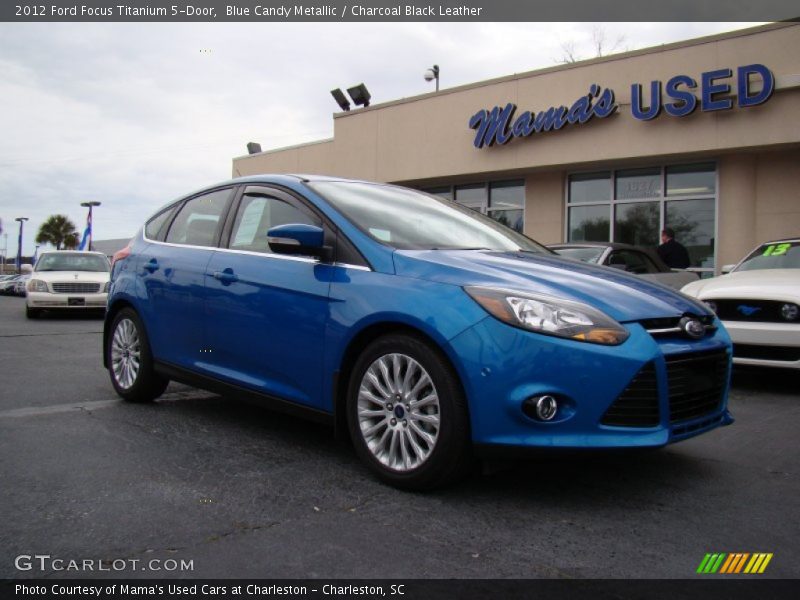 Blue Candy Metallic / Charcoal Black Leather 2012 Ford Focus Titanium 5-Door