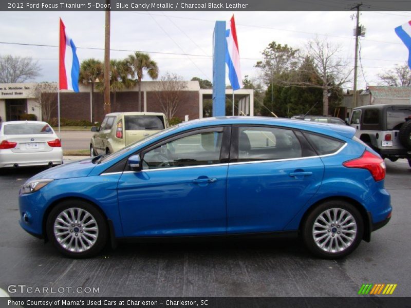 Blue Candy Metallic / Charcoal Black Leather 2012 Ford Focus Titanium 5-Door