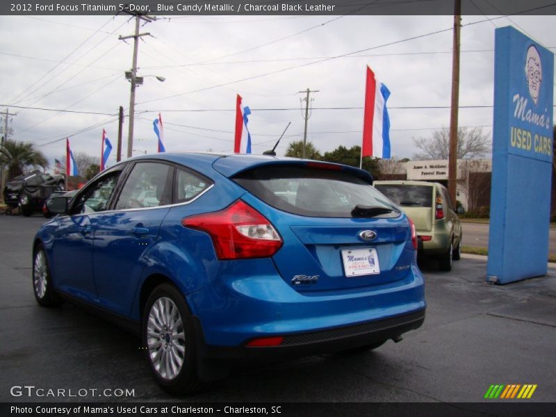 Blue Candy Metallic / Charcoal Black Leather 2012 Ford Focus Titanium 5-Door