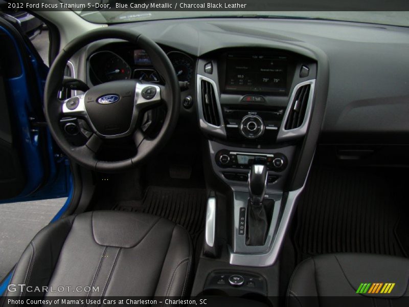 Blue Candy Metallic / Charcoal Black Leather 2012 Ford Focus Titanium 5-Door