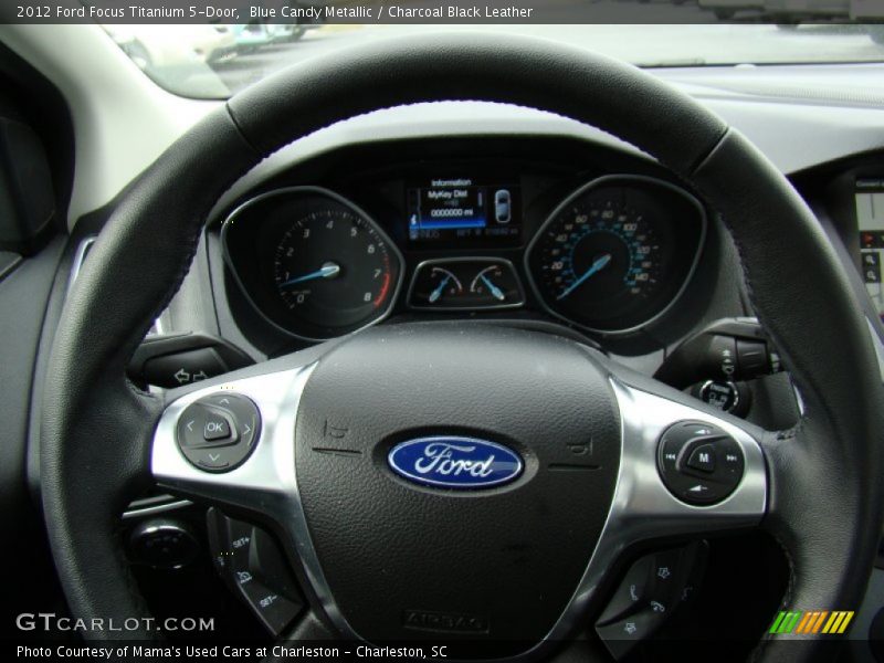 Blue Candy Metallic / Charcoal Black Leather 2012 Ford Focus Titanium 5-Door