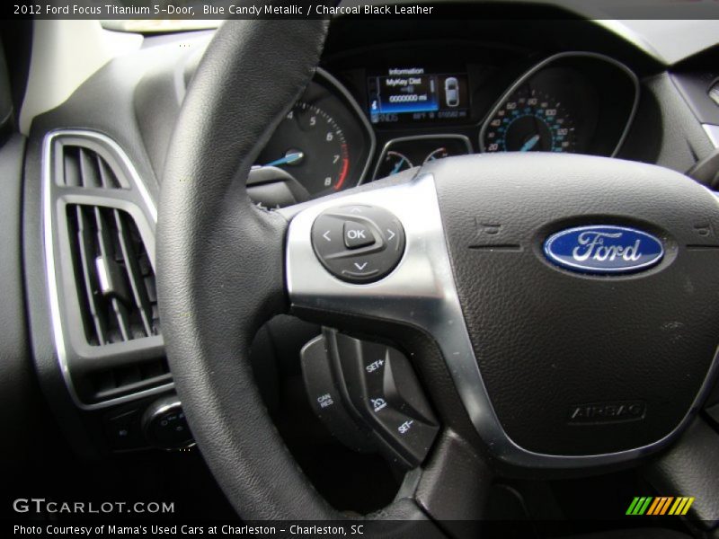 Blue Candy Metallic / Charcoal Black Leather 2012 Ford Focus Titanium 5-Door