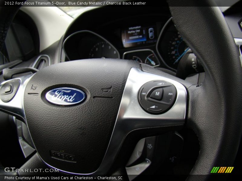 Blue Candy Metallic / Charcoal Black Leather 2012 Ford Focus Titanium 5-Door