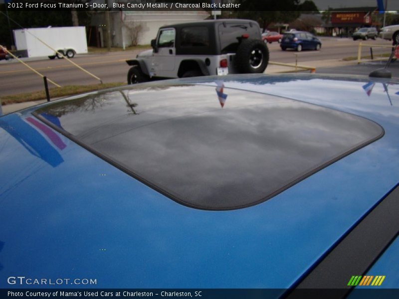 Blue Candy Metallic / Charcoal Black Leather 2012 Ford Focus Titanium 5-Door