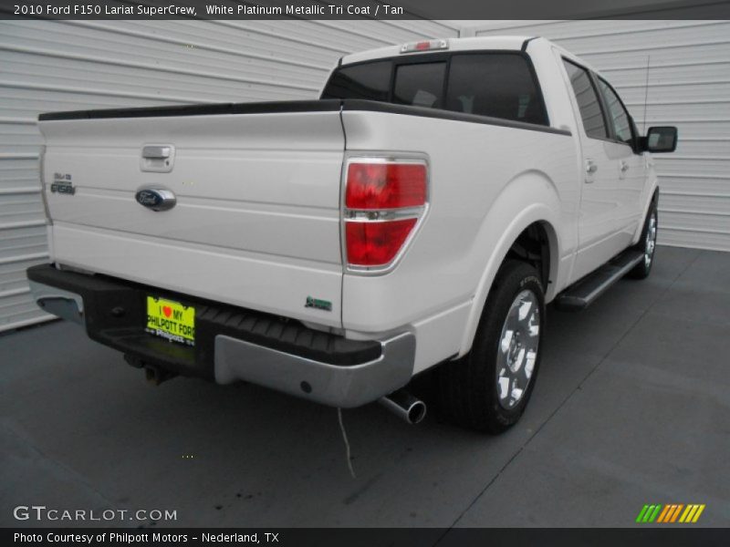 White Platinum Metallic Tri Coat / Tan 2010 Ford F150 Lariat SuperCrew