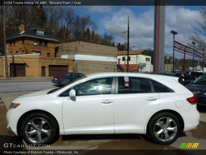 Blizzard Pearl / Gray 2009 Toyota Venza V6 AWD