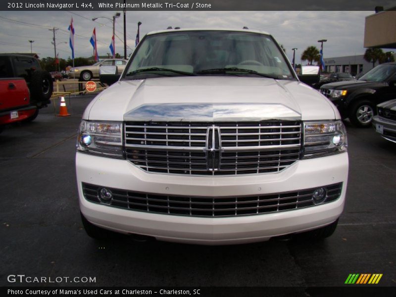 White Platinum Metallic Tri-Coat / Stone 2012 Lincoln Navigator L 4x4