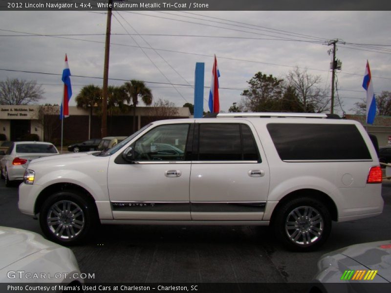 White Platinum Metallic Tri-Coat / Stone 2012 Lincoln Navigator L 4x4