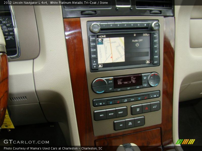 White Platinum Metallic Tri-Coat / Stone 2012 Lincoln Navigator L 4x4