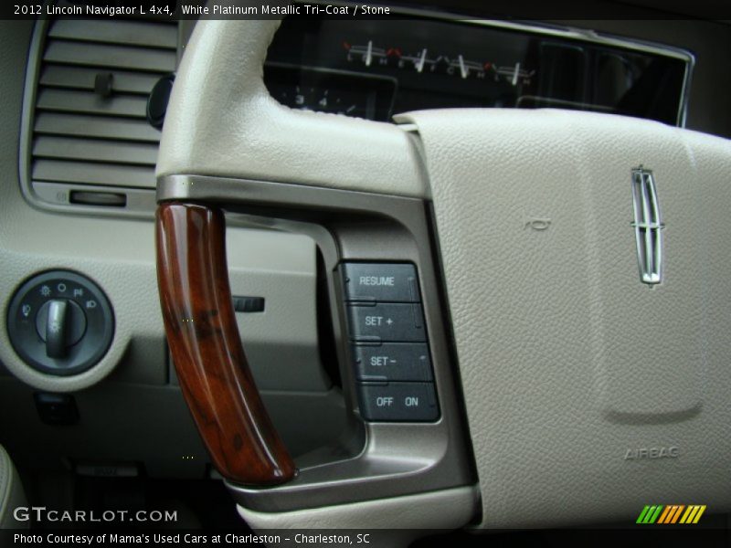 White Platinum Metallic Tri-Coat / Stone 2012 Lincoln Navigator L 4x4