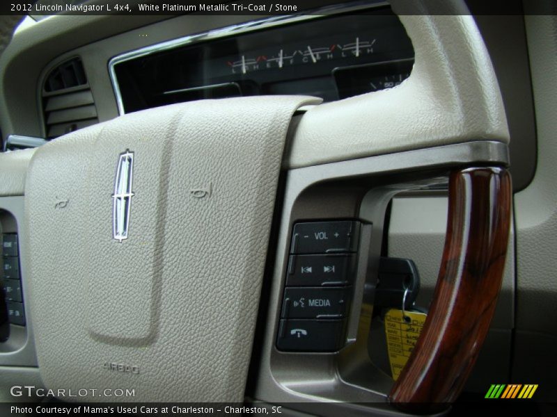 White Platinum Metallic Tri-Coat / Stone 2012 Lincoln Navigator L 4x4