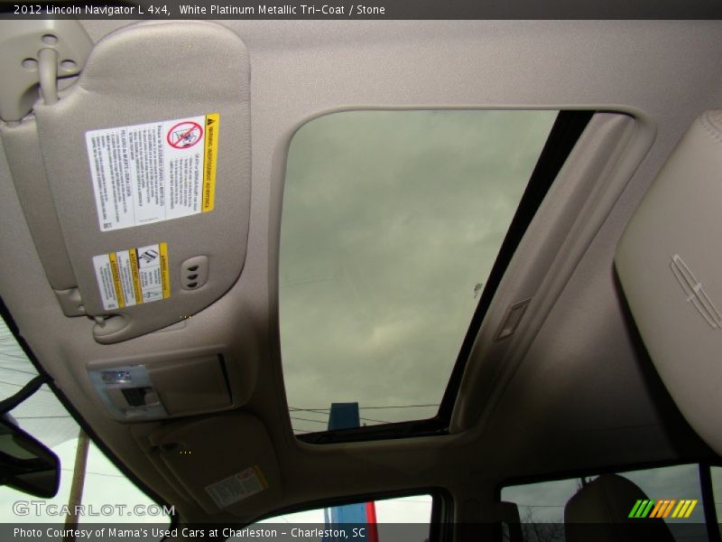 White Platinum Metallic Tri-Coat / Stone 2012 Lincoln Navigator L 4x4