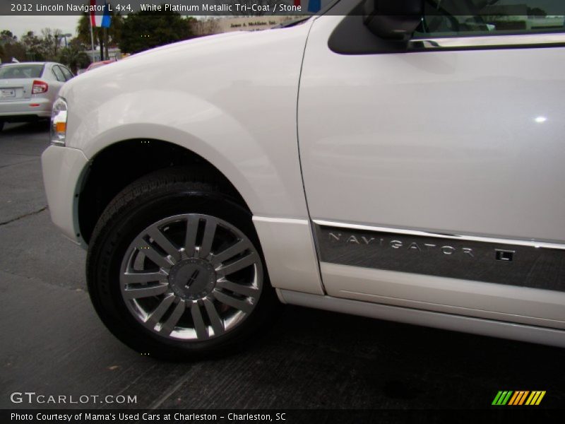 White Platinum Metallic Tri-Coat / Stone 2012 Lincoln Navigator L 4x4