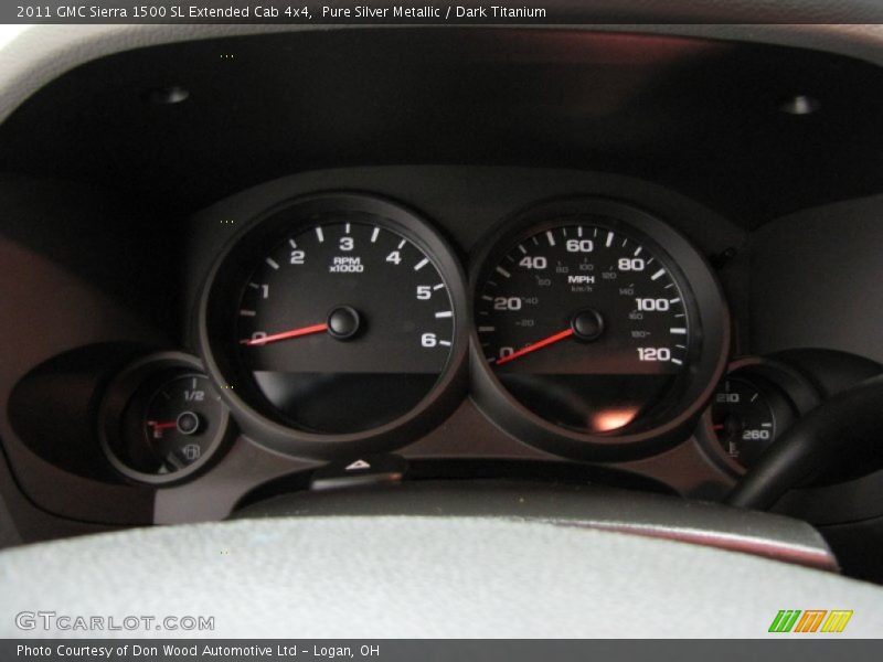 Pure Silver Metallic / Dark Titanium 2011 GMC Sierra 1500 SL Extended Cab 4x4