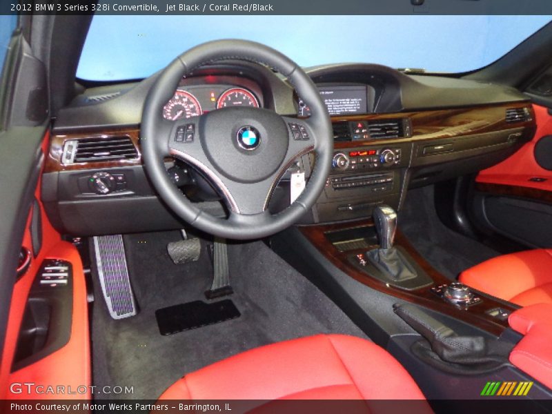 Jet Black / Coral Red/Black 2012 BMW 3 Series 328i Convertible