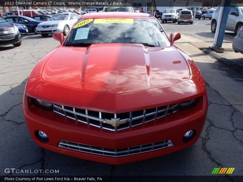 Inferno Orange Metallic / Black 2012 Chevrolet Camaro LT Coupe