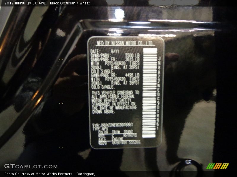Black Obsidian / Wheat 2012 Infiniti QX 56 4WD