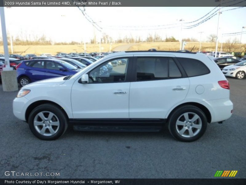 Powder White Pearl / Black 2009 Hyundai Santa Fe Limited 4WD