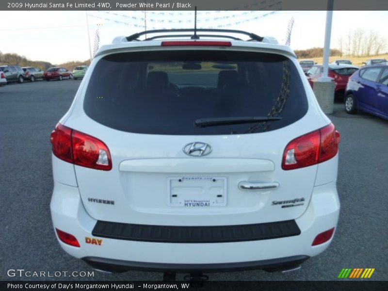 Powder White Pearl / Black 2009 Hyundai Santa Fe Limited 4WD
