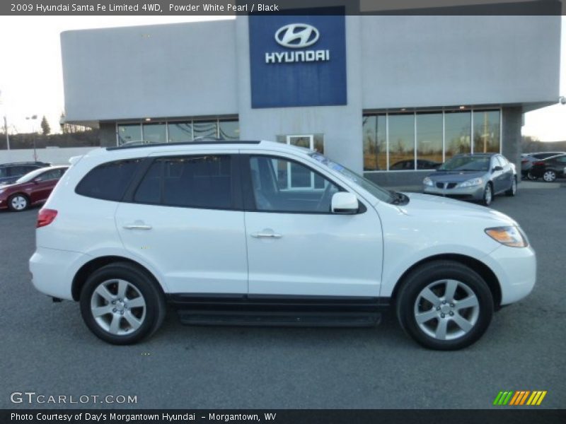 Powder White Pearl / Black 2009 Hyundai Santa Fe Limited 4WD