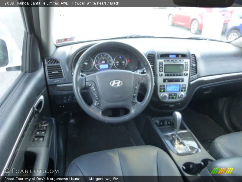 Powder White Pearl / Black 2009 Hyundai Santa Fe Limited 4WD