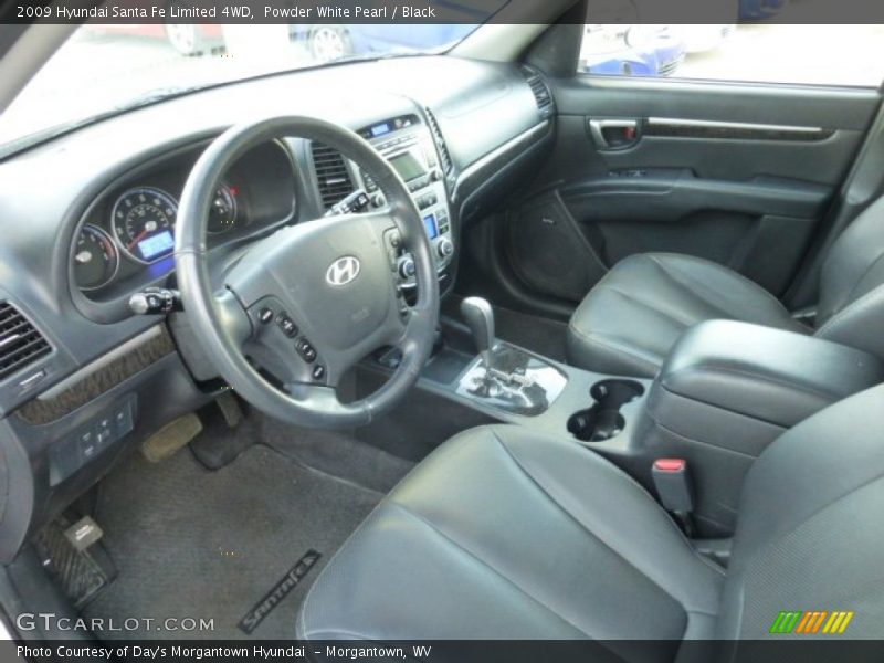 Powder White Pearl / Black 2009 Hyundai Santa Fe Limited 4WD