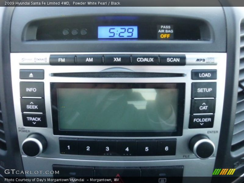 Powder White Pearl / Black 2009 Hyundai Santa Fe Limited 4WD