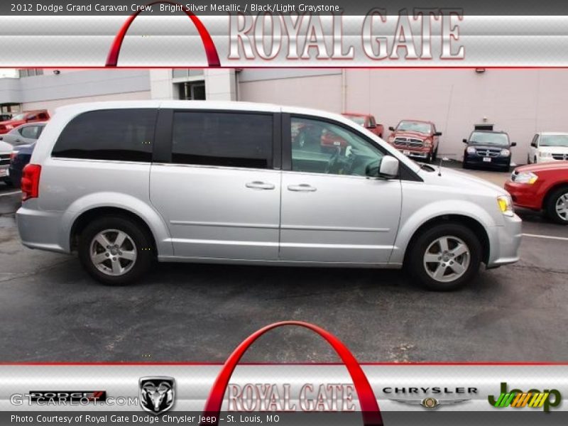 Bright Silver Metallic / Black/Light Graystone 2012 Dodge Grand Caravan Crew