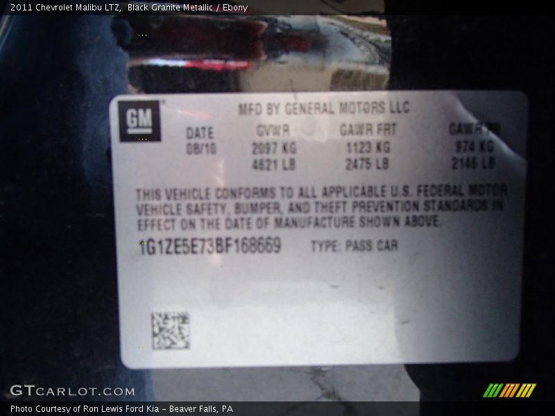 Black Granite Metallic / Ebony 2011 Chevrolet Malibu LTZ