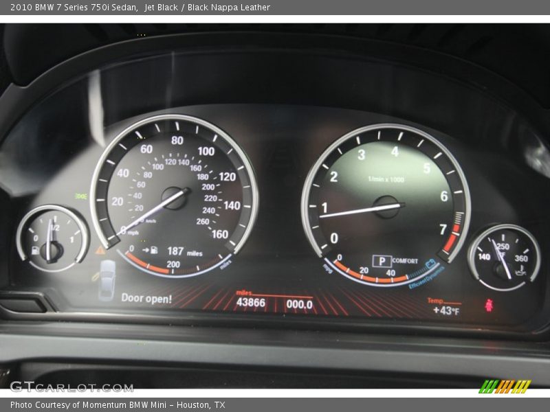 Jet Black / Black Nappa Leather 2010 BMW 7 Series 750i Sedan