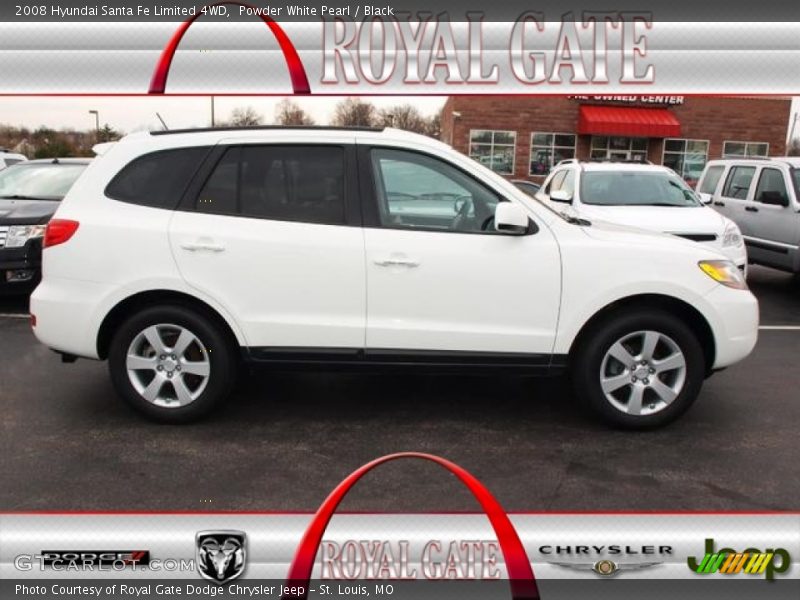 Powder White Pearl / Black 2008 Hyundai Santa Fe Limited 4WD