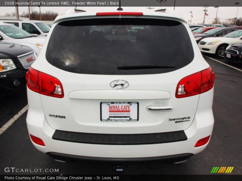 Powder White Pearl / Black 2008 Hyundai Santa Fe Limited 4WD