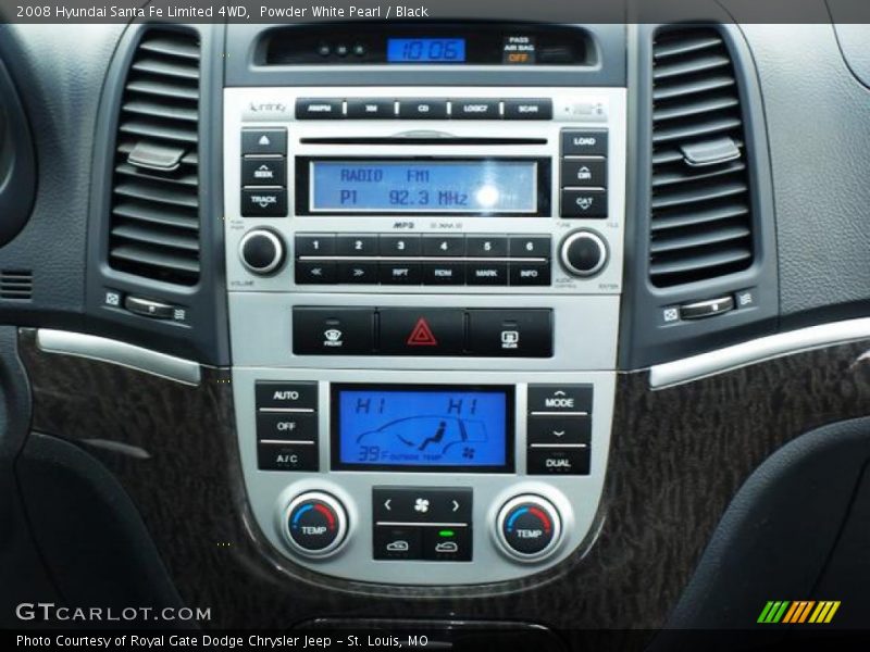 Powder White Pearl / Black 2008 Hyundai Santa Fe Limited 4WD