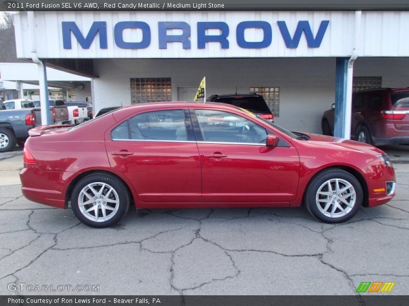 Red Candy Metallic / Medium Light Stone 2011 Ford Fusion SEL V6 AWD