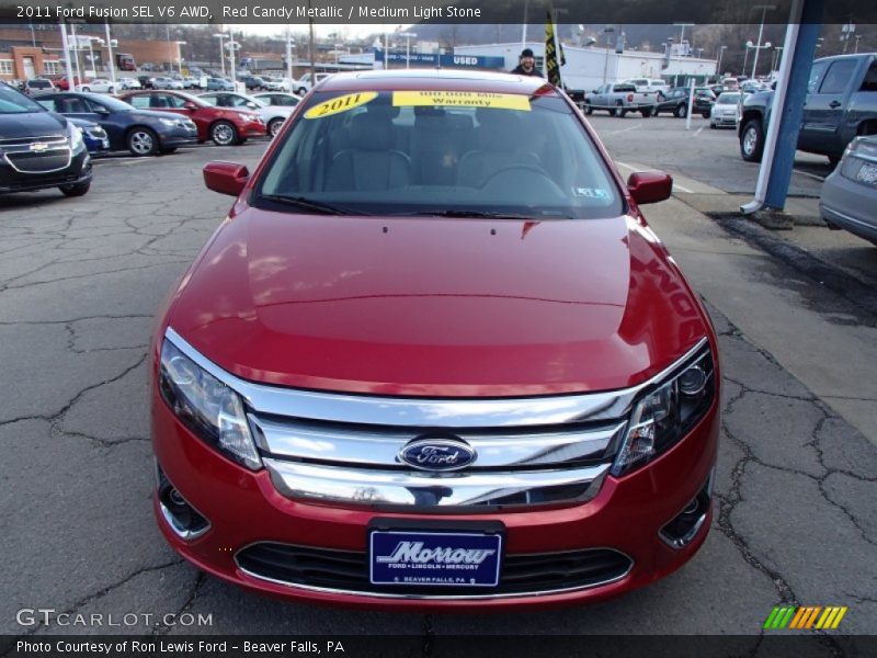 Red Candy Metallic / Medium Light Stone 2011 Ford Fusion SEL V6 AWD
