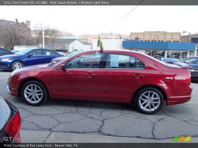 Red Candy Metallic / Medium Light Stone 2011 Ford Fusion SEL V6 AWD