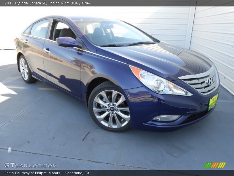 Indigo Night Blue / Gray 2013 Hyundai Sonata SE