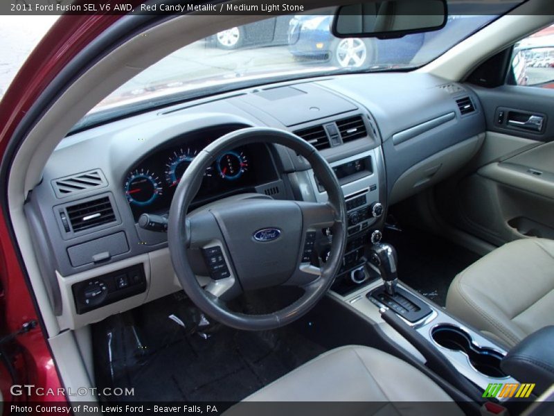 Red Candy Metallic / Medium Light Stone 2011 Ford Fusion SEL V6 AWD