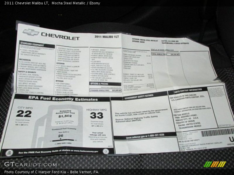 Mocha Steel Metallic / Ebony 2011 Chevrolet Malibu LT