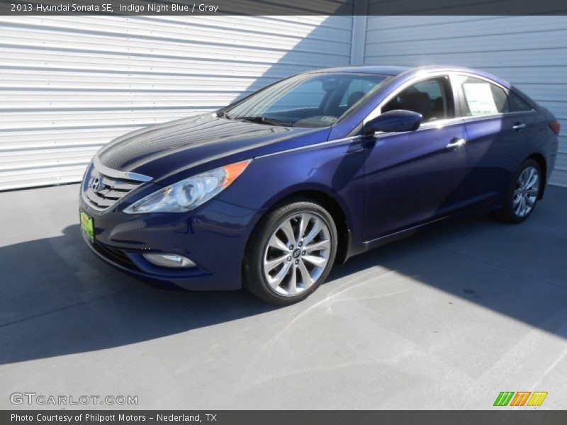 Indigo Night Blue / Gray 2013 Hyundai Sonata SE