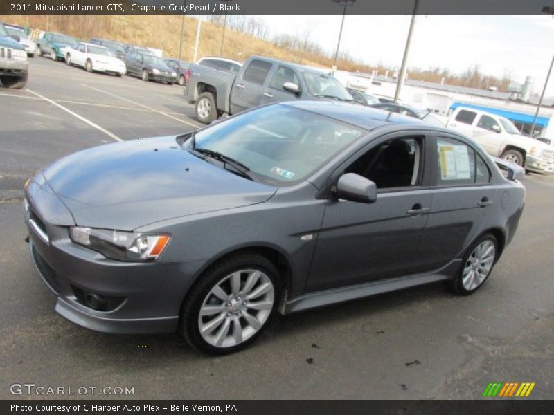 Graphite Gray Pearl / Black 2011 Mitsubishi Lancer GTS