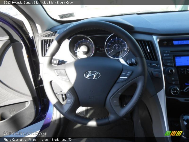 Indigo Night Blue / Gray 2013 Hyundai Sonata SE