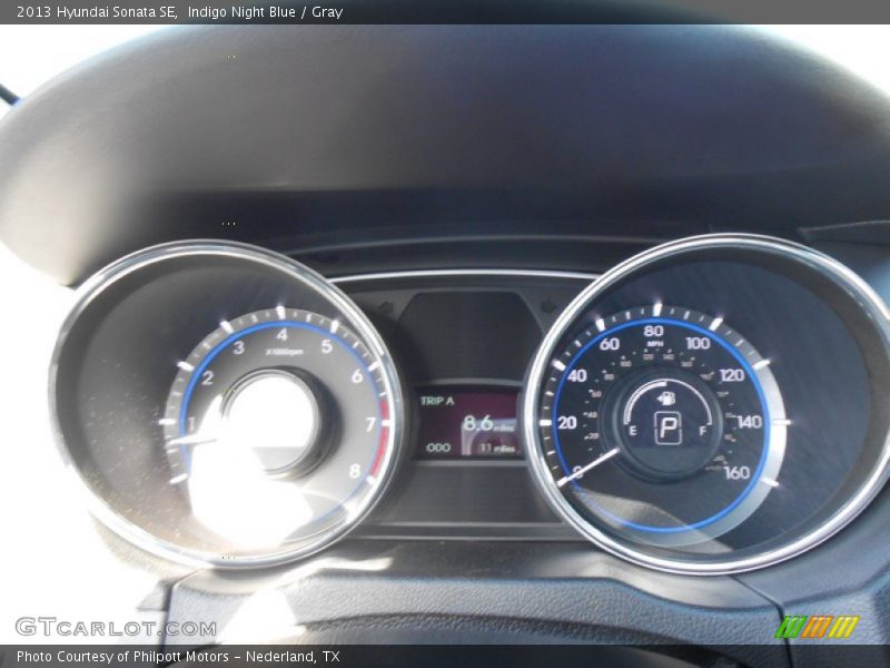 Indigo Night Blue / Gray 2013 Hyundai Sonata SE