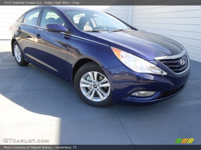 Indigo Night Blue / Gray 2013 Hyundai Sonata GLS