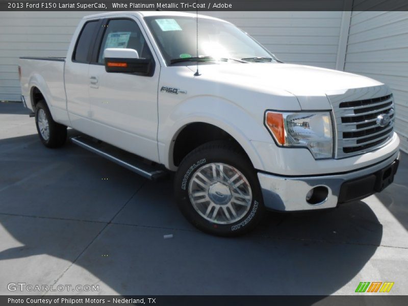 White Platinum Metallic Tri-Coat / Adobe 2013 Ford F150 Lariat SuperCab