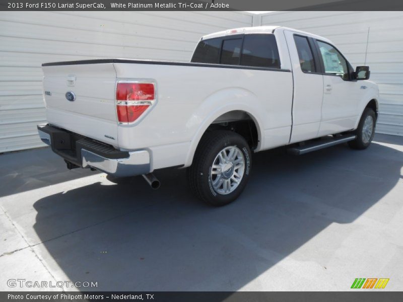 White Platinum Metallic Tri-Coat / Adobe 2013 Ford F150 Lariat SuperCab