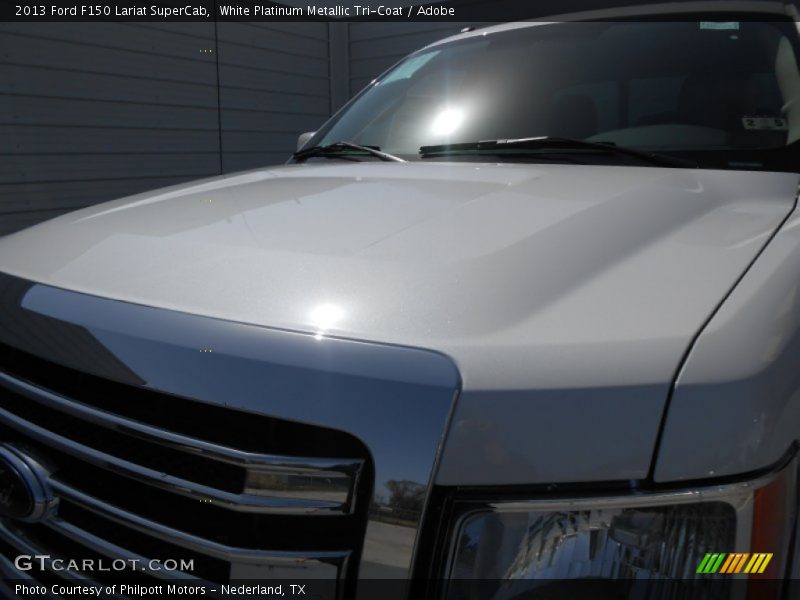 White Platinum Metallic Tri-Coat / Adobe 2013 Ford F150 Lariat SuperCab