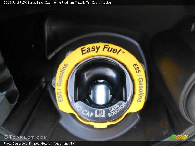 White Platinum Metallic Tri-Coat / Adobe 2013 Ford F150 Lariat SuperCab
