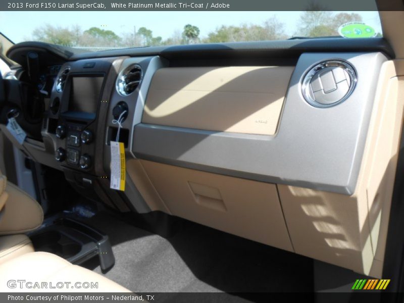 White Platinum Metallic Tri-Coat / Adobe 2013 Ford F150 Lariat SuperCab